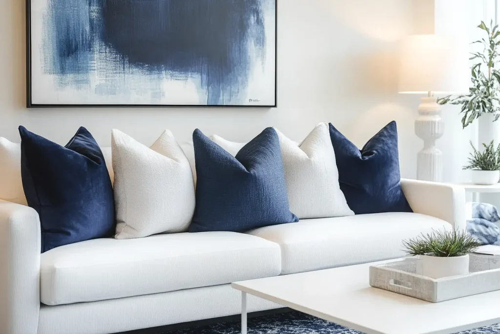 Navy and White Living Room Ideas